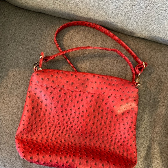 FINAL SALE // Tomato 🍅 Red crossbody handbag purse with black dots - Picture 2 of 8